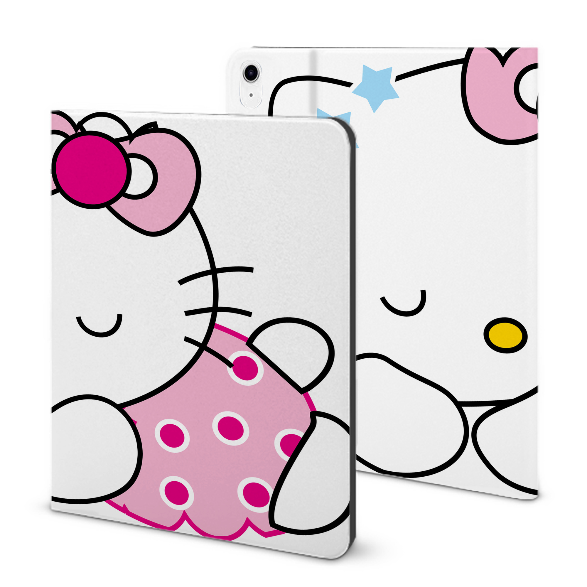 （画像用） Hello Kitty ハローキティ IPad ケース ブック型 PUレザー TPU 耐衝撃 軽量 薄型 ペン収納なし 全面保護 IPad 各モデル対応